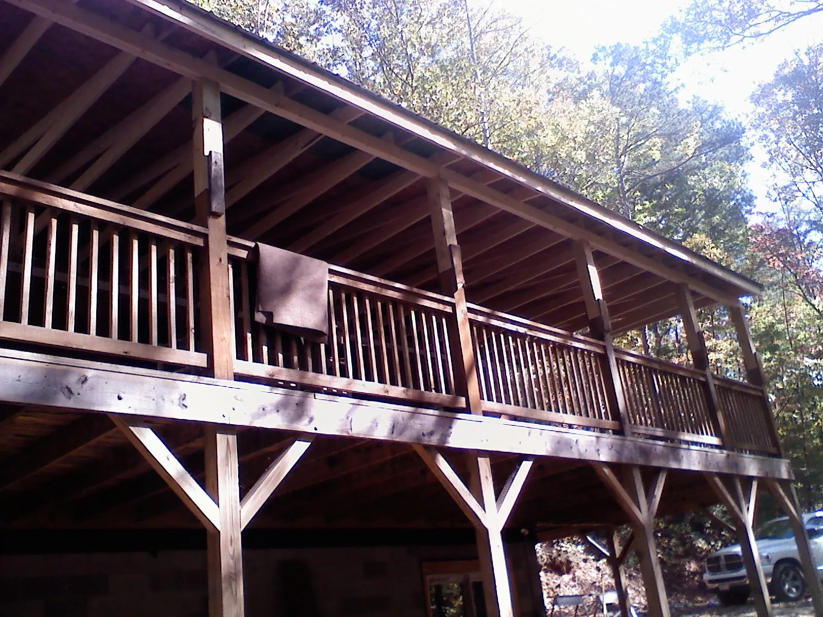 Timber framing under a new elevated porch and deck — Roof Leak Repair in Borrego Springs by Roofing Brothers